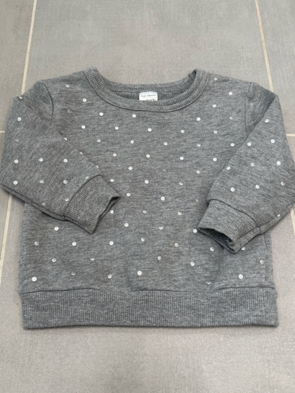 Carters - Baby Girls - Gray and Silver Polka Dot Sweatshirt - 9month